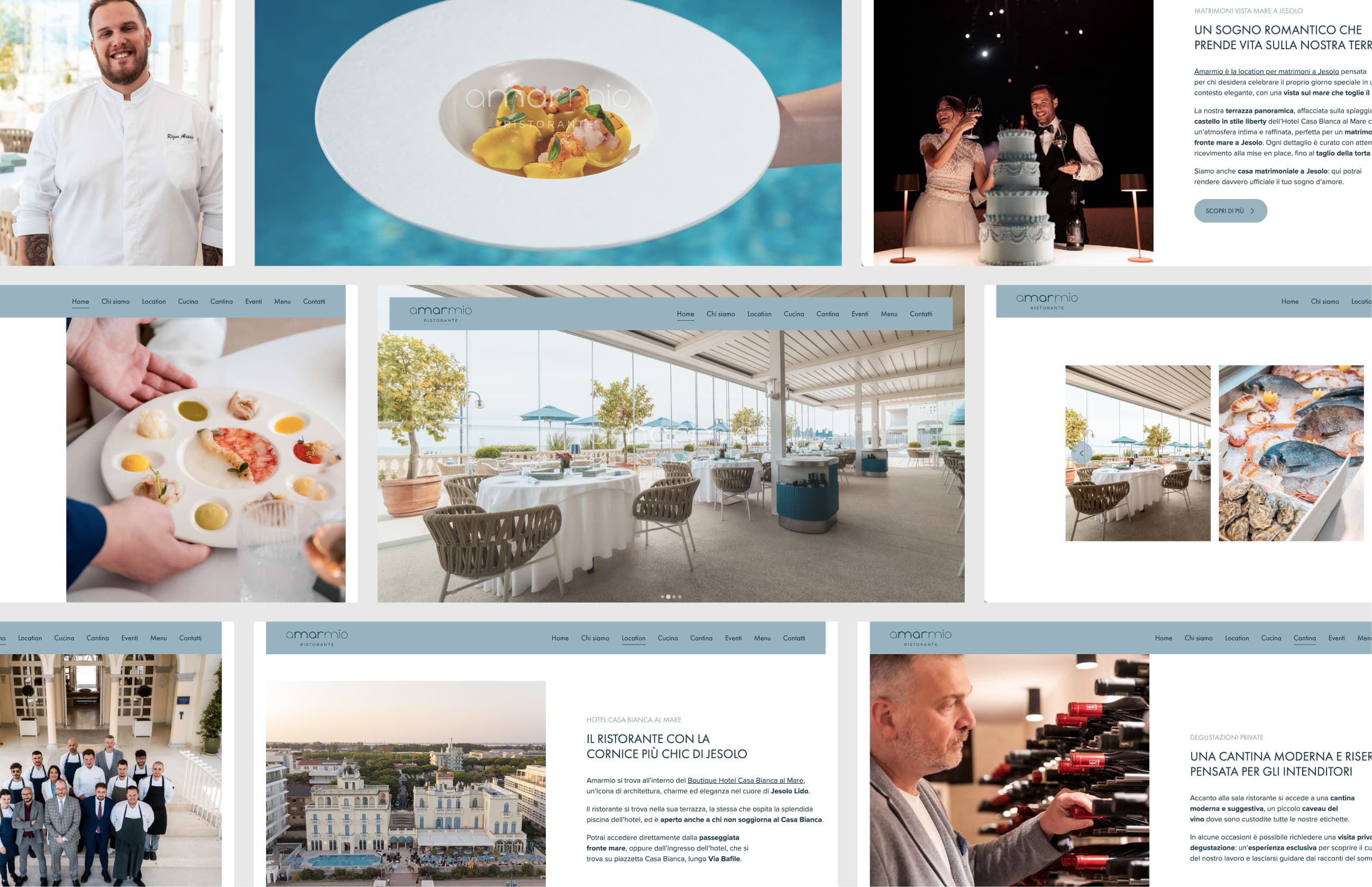 Restyling del sito del Ristorante Amarmio con font, colori e nuovi contenuti