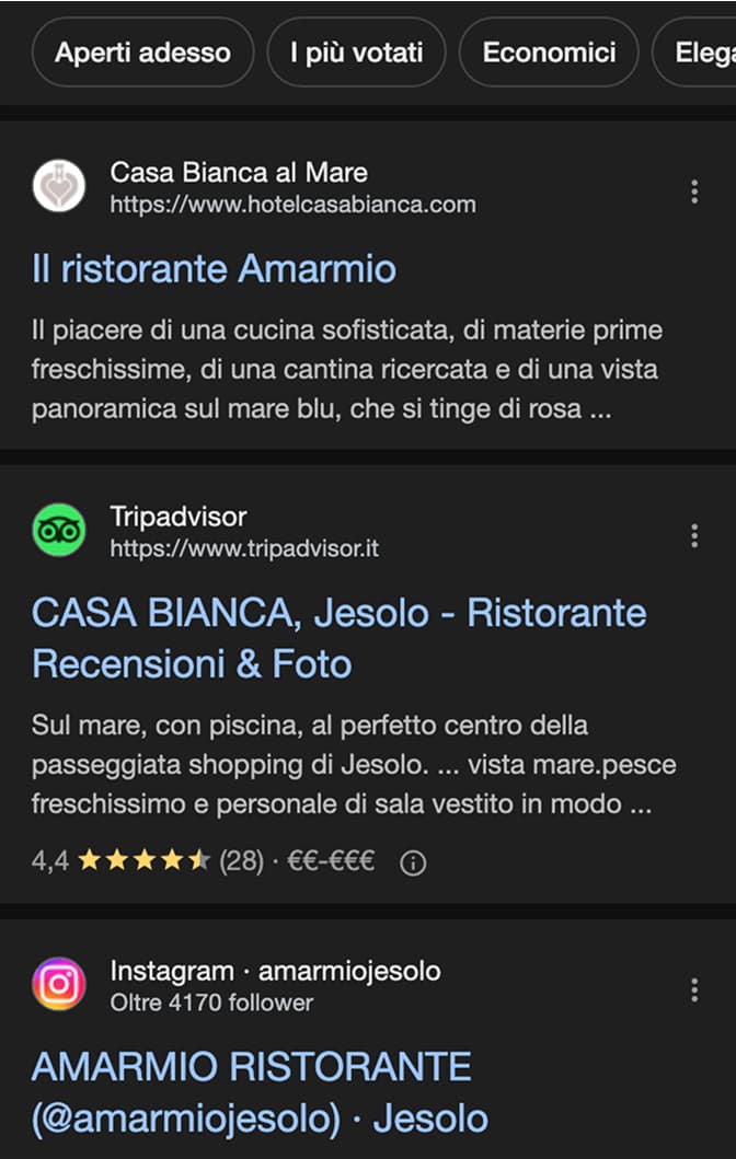 Esempio di link building per aumentare l’autorevolezza del sito Amarmio
