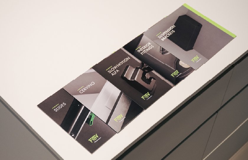 Case study FGV: brochure di prodotto dedicate al cassetto Cervino e al nuovo posizionamento