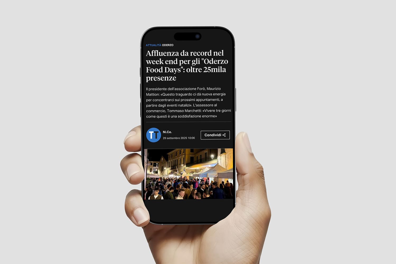 Contenuti social per la comunicazione degli eventi di Oderzo