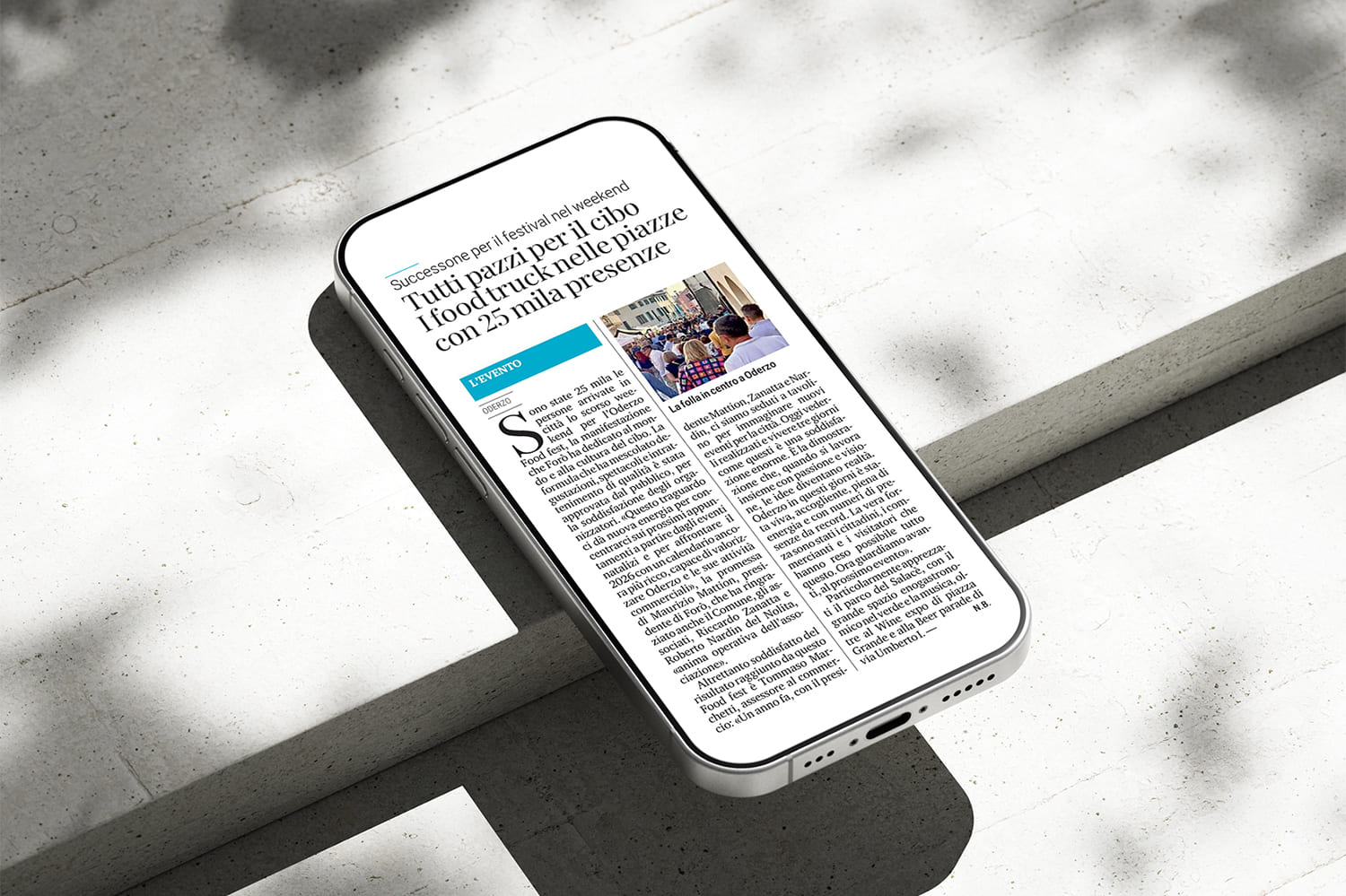 Promozione social degli eventi Foro' Oderzo su smartphone