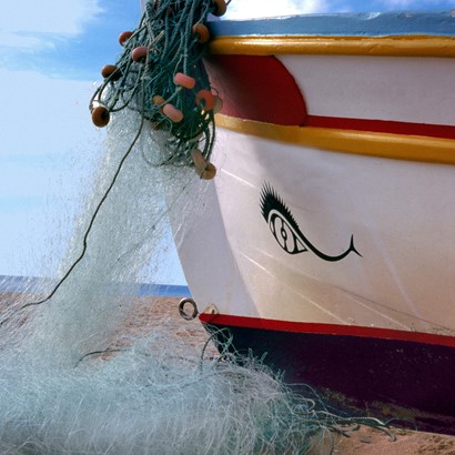 Old fashioned fisher boat