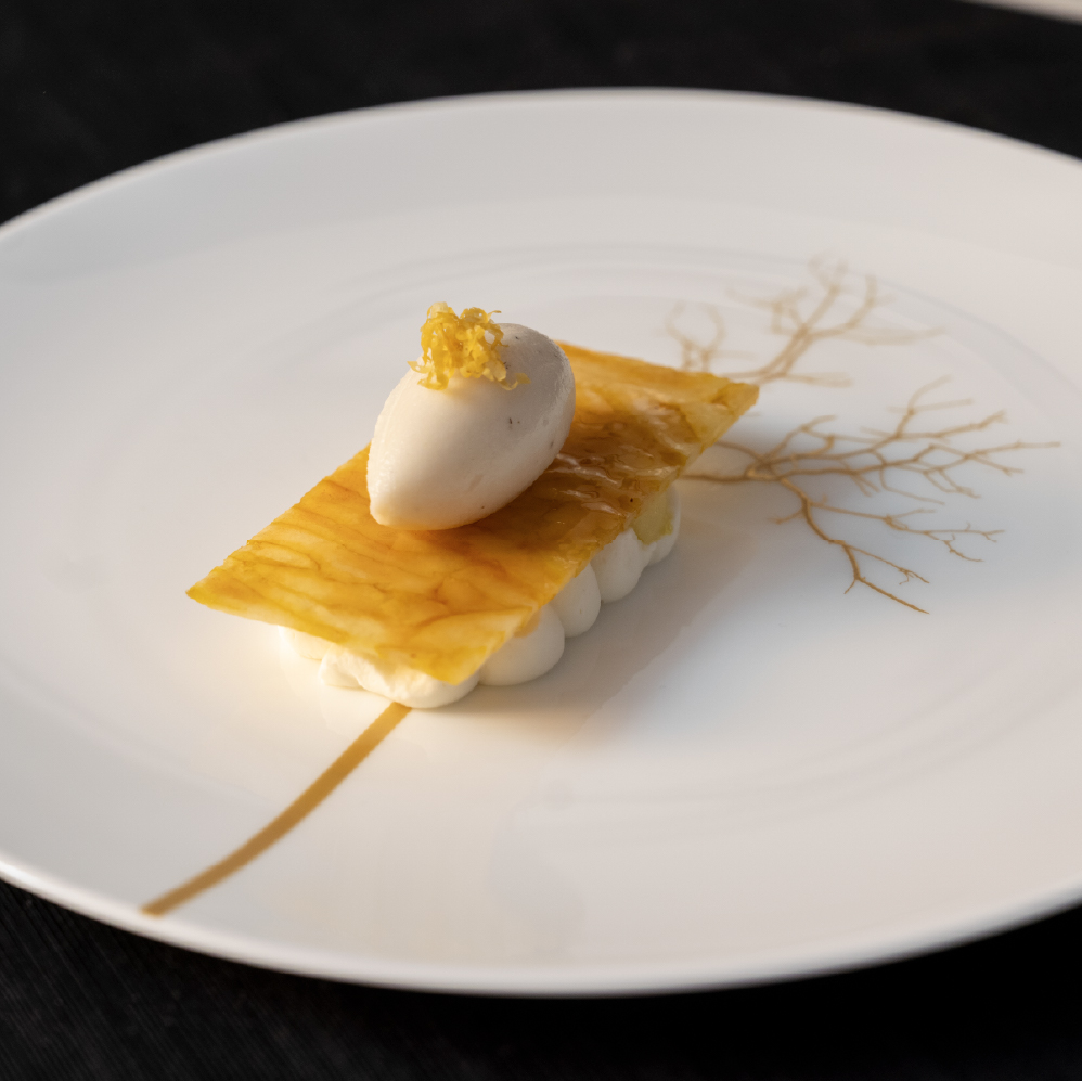 Dessert fine dining fotografato per Agli Amici 1887