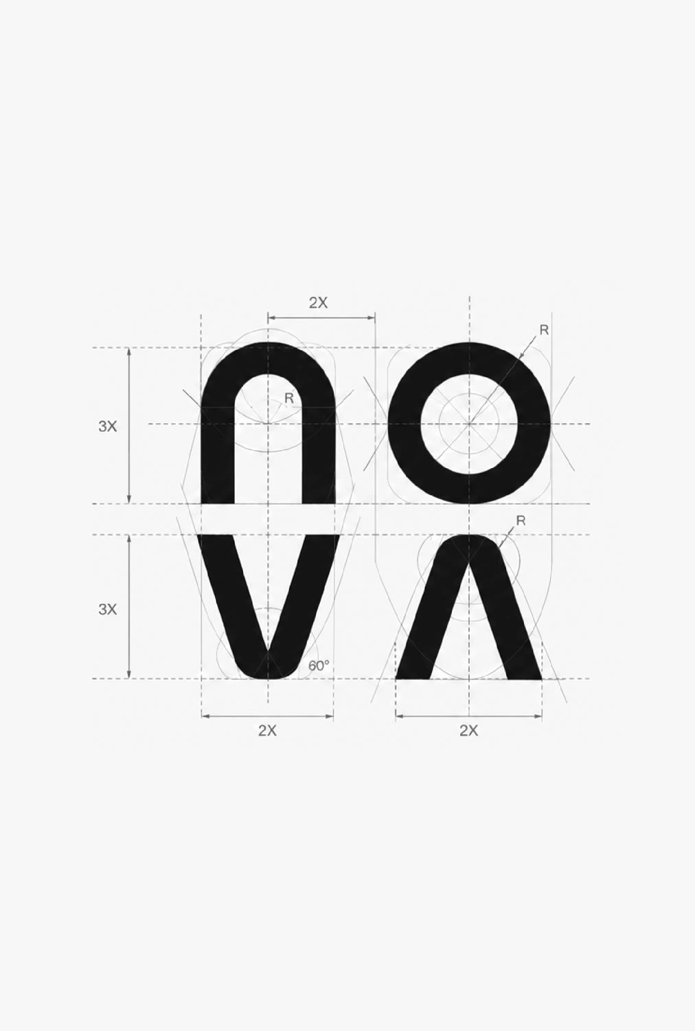 Costruzione geometrica del logo NOVA