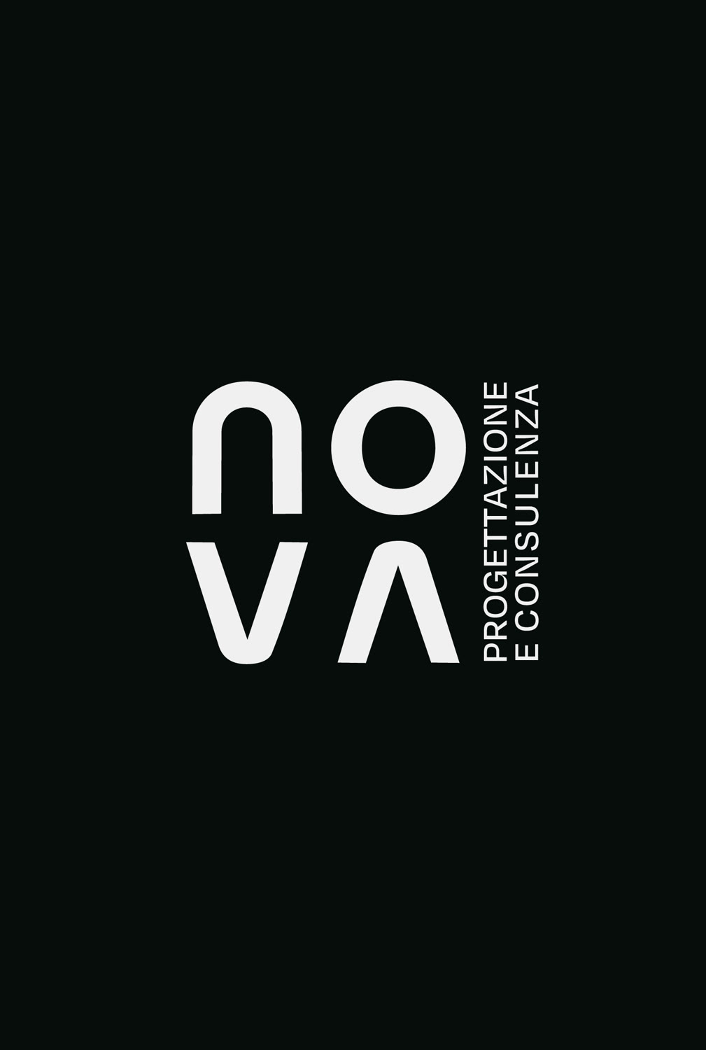 Logo NOVA in versione negativa su fondo nero
