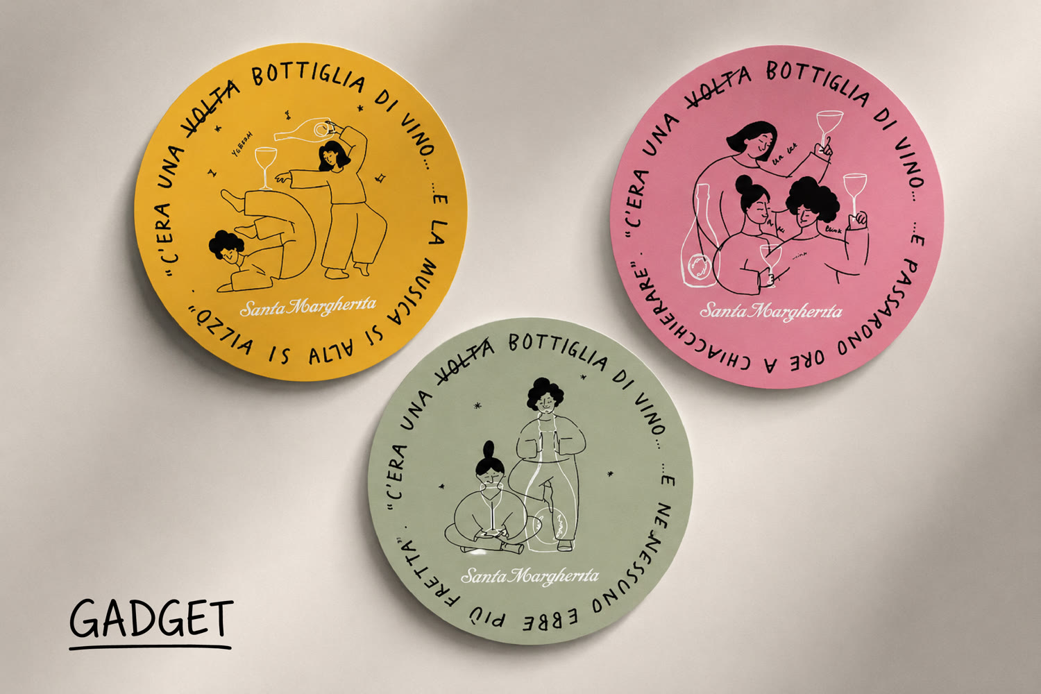 Gadget Santa Margherita con le illustrazioni dei tre mood