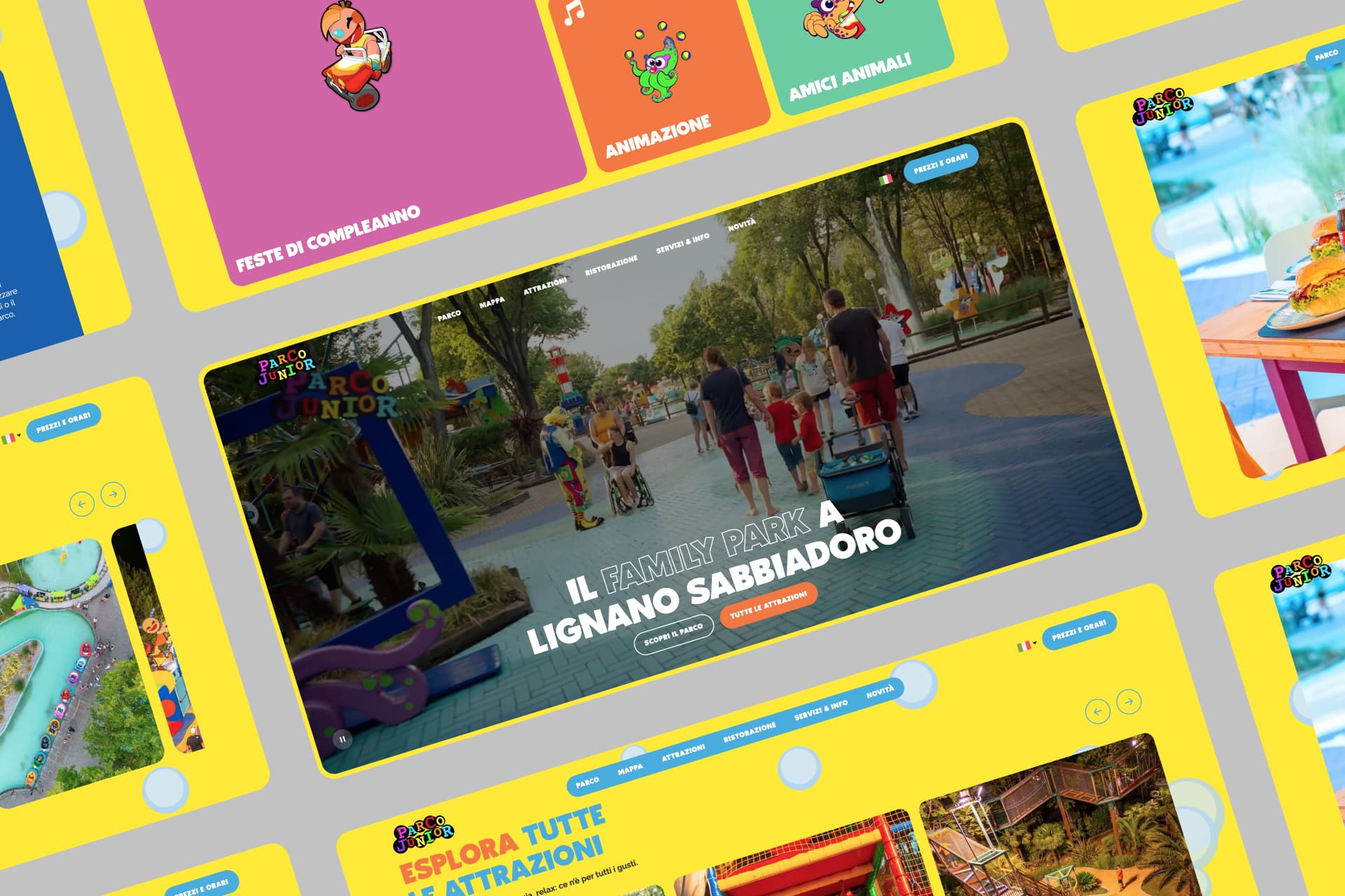 Sito web Parco Junior: homepage del family park a Lignano Sabbiadoro